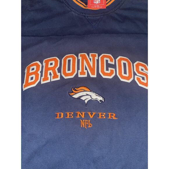 Vintage NFL Denver Broncos Embroidered Crewneck Long Sleeve Shirt Size XL - Picture 2 of 9